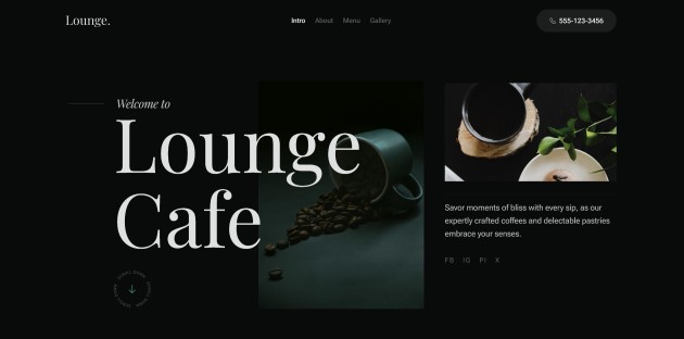 Responsiv hemsida för Café Lounge