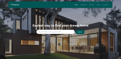 Hemsida för mäklarbyrå med fastighetsdatabas